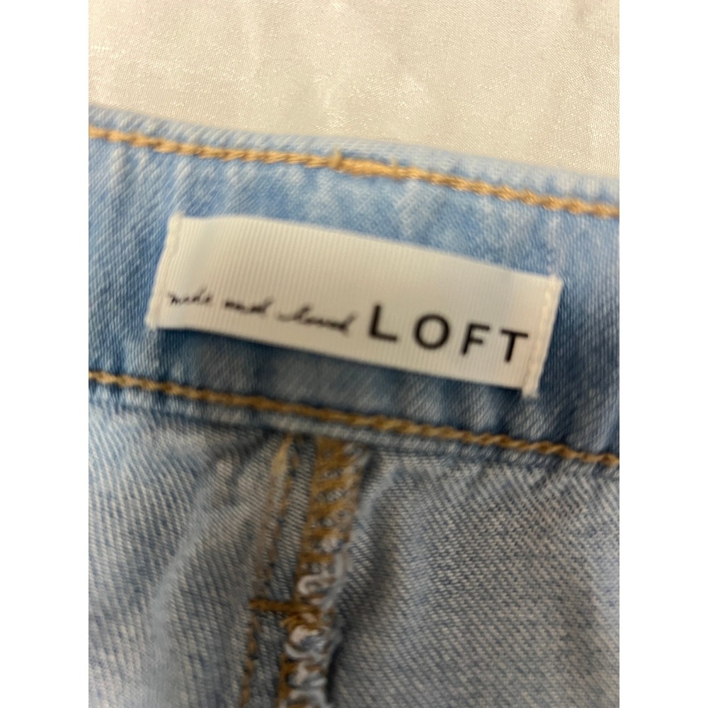 LOFT The Palazzo Wide Leg Barrell Jeans Light Wash Blue Tie Belt Womens 26/2 - Picture 3 of 10